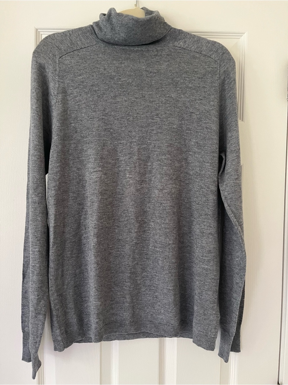 Club Monaco Men's Unisex Mercerized Wool Silk Cashmere Gray Turtleneck Sweater L